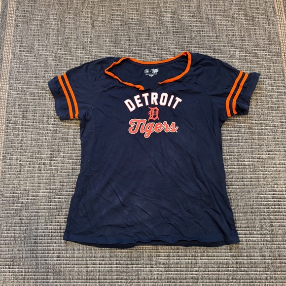 Detroit Tigers Women's Navy Short Sleeve Tee - Picture 1 of 2